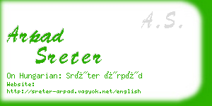 arpad sreter business card